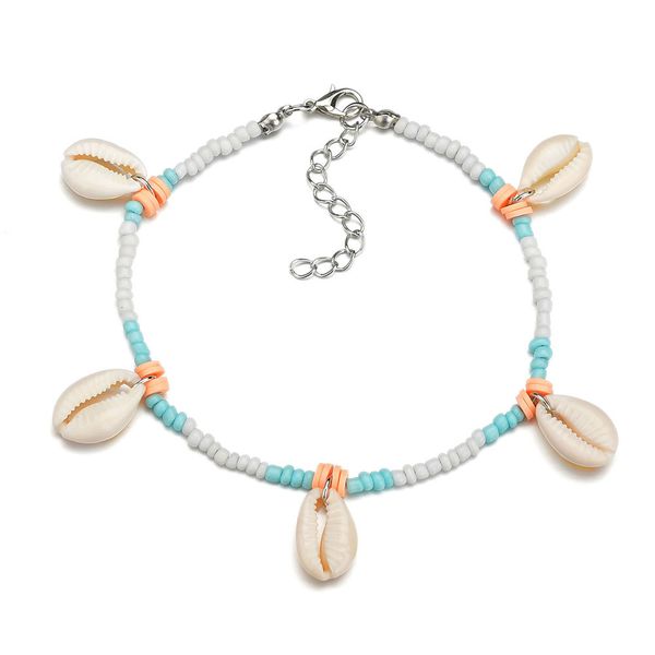 

anklet posimi second measly shell anklet woman, Red;blue