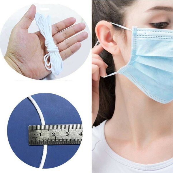 

3mm elastic mask cord earloop cord heavy stretch braided strings ropes elastic mask straps for sewing craft diy, ear wear cuff