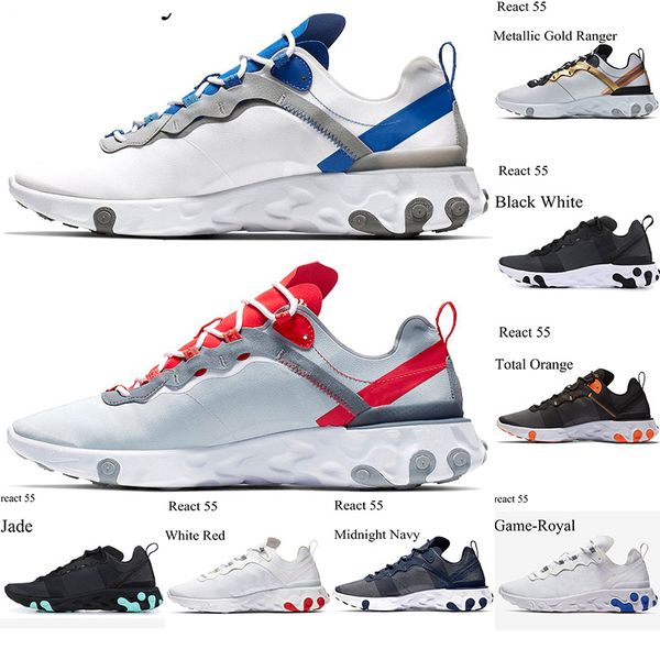 

nik react 87 55 mens running shoes game royal tint blue jade habanero red orbit sail midnight navy triple black womens sports sneakers