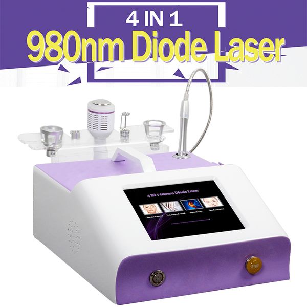 

980nm diode laser blood vessel removal vascular vein treatment spider vein onychomycosis nails fungus removal laser machine, Black