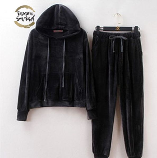 

tracksuit two piece set women hooded grey long sleeve and pants bodysuit suit runway fashion black d79101, White