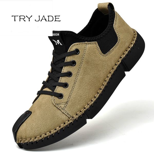 

2019 men casual shoes summer breathable soft handmade leather shoes driving comfortable male outdoor sneakers