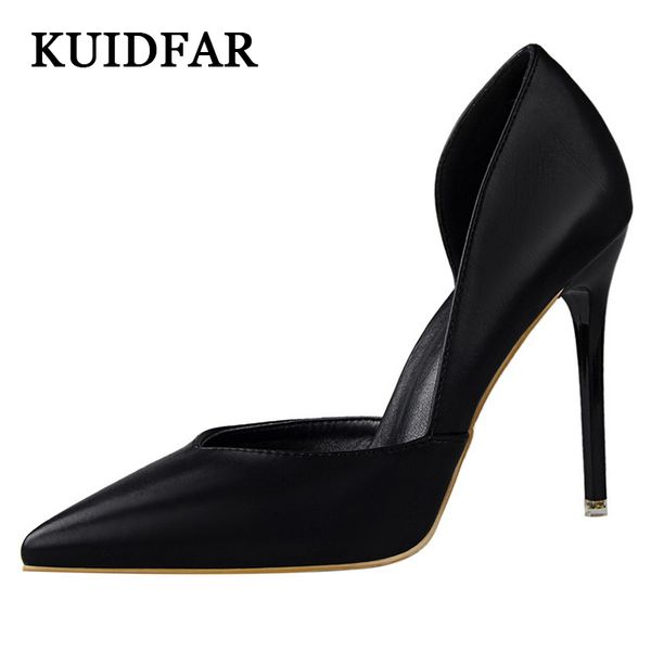 

kuidfar heels woman pumps summer high heels pointed toe female wedding shoes high heel shoes for women solid color 3168-3, Black