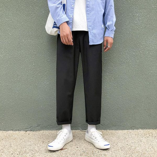 

85% cotton men loose men's joggers sweatpants casual pants trousers workout 2019 spring autumn harajuku streetwear men clothing, Black