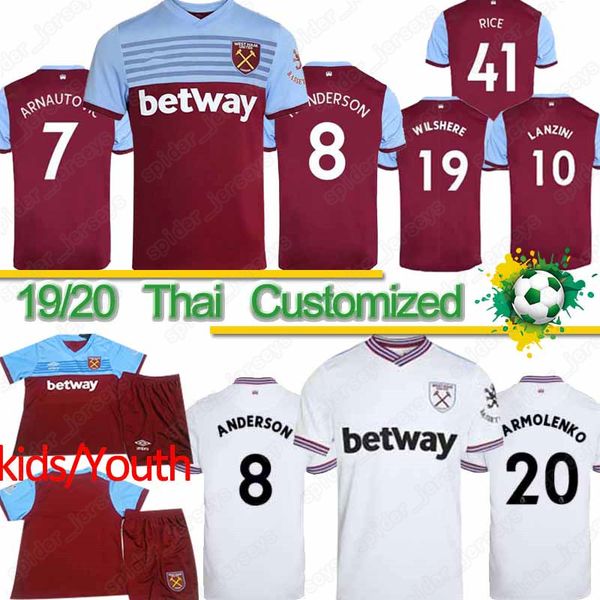

thai 19 20 west soccer jersey noble jerseys ham united away third anderson arnautovic antonio football shirt uniforms kit men + kids top, Black;yellow