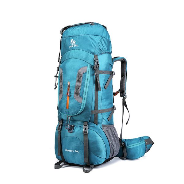 

80l camping hiking backpacks big outdoor bag backpack nylon superlight sport travel bag aluminum alloy support 1.65kg