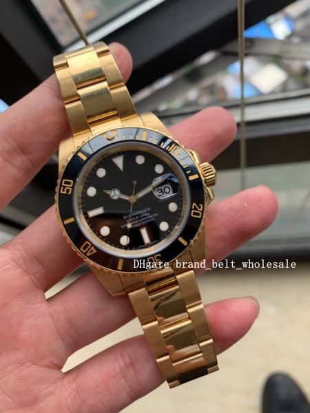 

2020 shopkeeper recommend luxury men's watch 40mm sub 116618 18k gold black dial watch insert automatic men's watch, Slivery;brown
