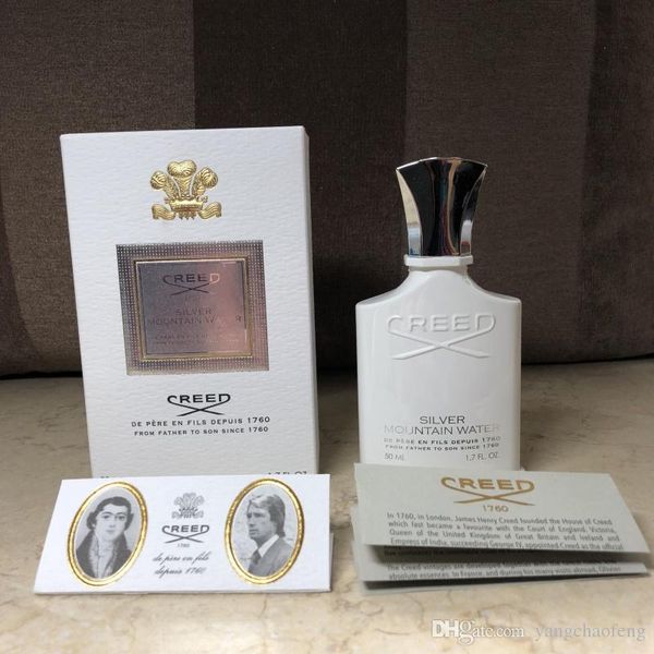 

Creed faith ilver mountain pring water perfume white bottle parfum 120ml men cologne with good mell ati factory quality fragrance