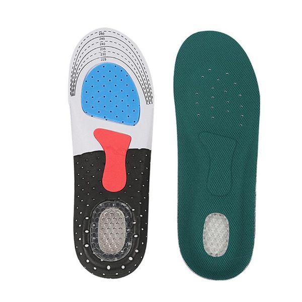

sport running silicone gel insoles for feet man women for shoes sole orthopedic pad massaging absorption arch support, Black