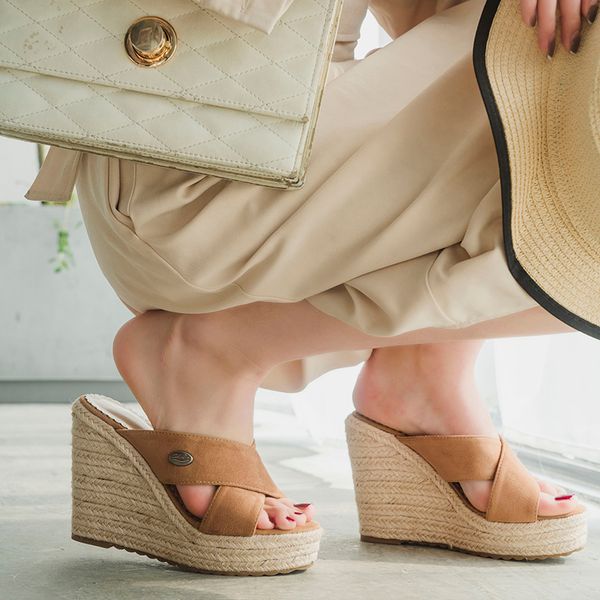 

slippers casual outdoor summer women shoes high heel wedge sandals ladies platform beach, Black