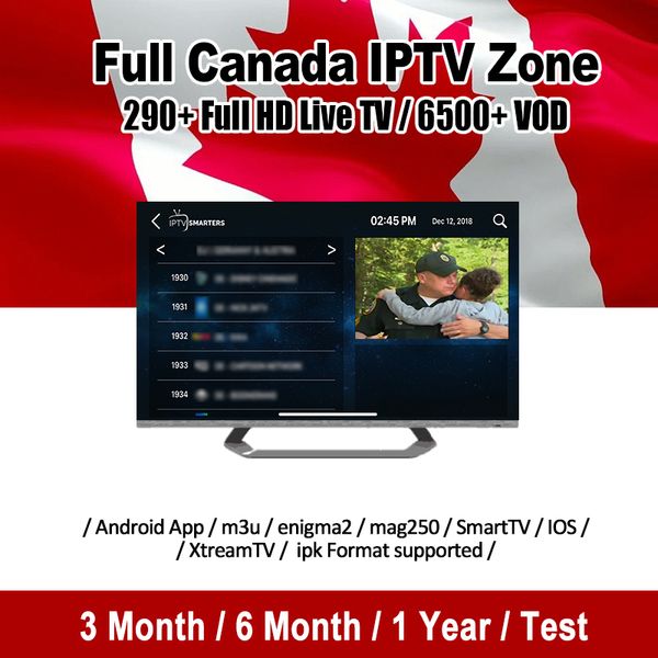 

Canada iptv ub cription with 290 full hd live and 6000 vod 1 3 6 12 month for mart tv abonnement iptv mag box m3u android tv box