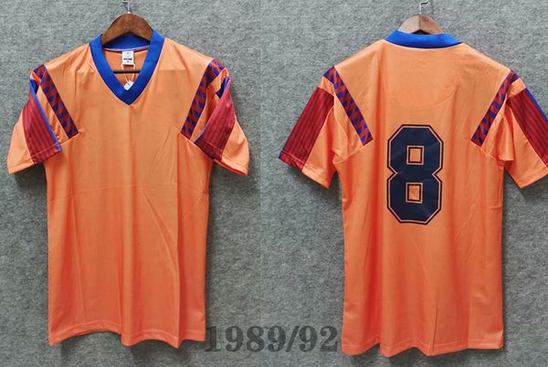 

1989 1992 barcelo away shirt retro soccer jerseys laudrup koeman begiristain salinas 89 99 91 92 classic football shirts, Black;yellow