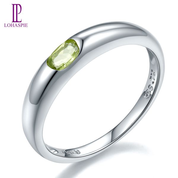 

genuine 925 sterling silver band tail rings for women gift cushion cut 5x4mm 100% natural green peridot gemstone engagement handmade jewelry, Black