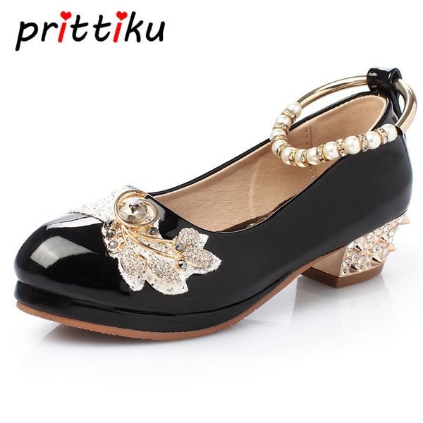 

малыш девочка из бисера rhinestone блеск квартиры маленький ребенок мэри джейн туфли на низком каблуке большой детский dance party школа мод, Black;grey