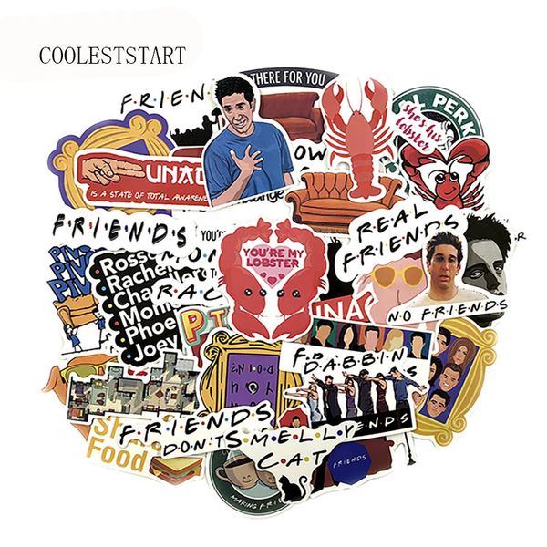 

100 pcs/lot friends decal stickers us tv series for lapskateboard luggage car bicycle backpack decal pegatinas toy stickers