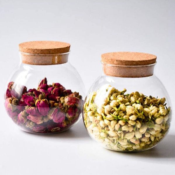 

1шт 500гр/17 унций сеар пустые круглые большие емкости герметичных стеклянных флаконах флакон баночки для упаковки, хранения и транспортиров