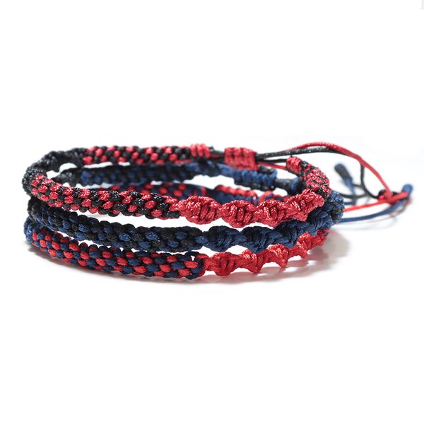 

fashion braided rope bracelets men women handmade adjustable double lucky red braslet wrist accessories tibetan brazalete gift, Golden;silver