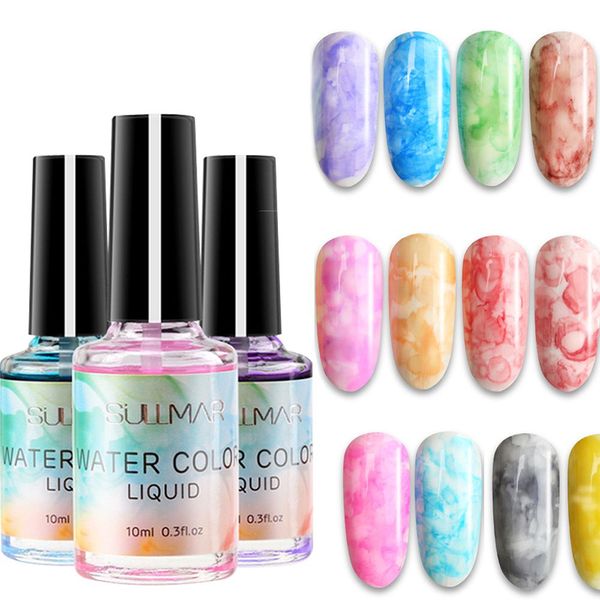 

12 colors ptherapy long-lasting nail polish marble pattern ink smudge gradient nails art manicure professional gel 10ml