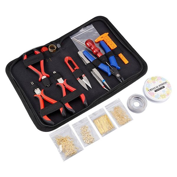 

jewelry tool kit diy tools set equipment for jewelry making repair with plies scissor beading tweezers and pins
