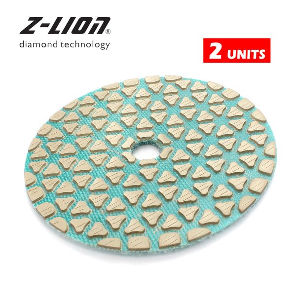 

z-lion 2pcs diamond dry polishing wheel 3.8"/96mm diamond sanding disc for stone marble granite aggressive flexible polish pads