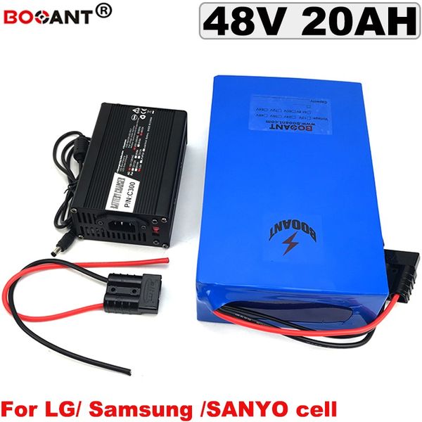 48V 20AH 1500W литиевая аккумуляторная батарея для оригинальной батареи Samsung / Panasonic / LG 18650 48В электрический велосипед + зарядное устройство 5А