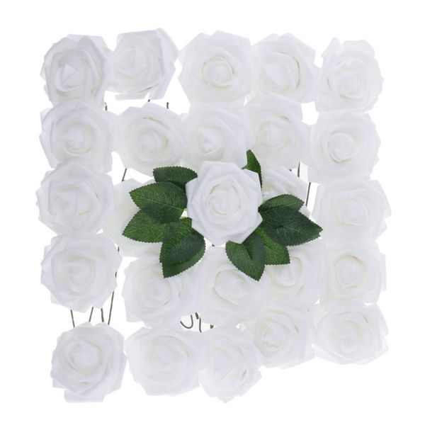 

25pcs/set artificial red rose flower heads - 8cm - fake faux flowers