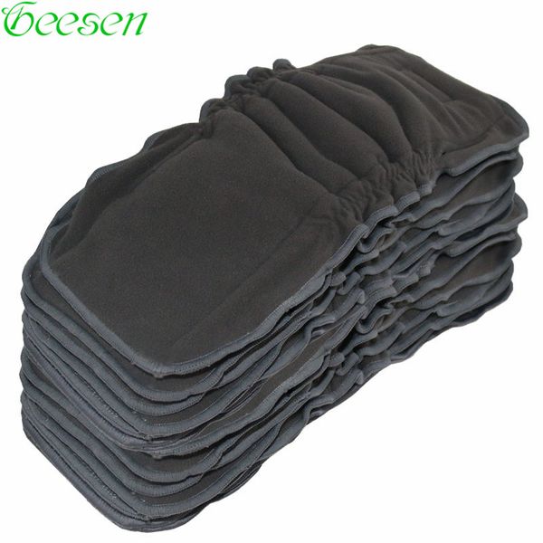 

baby cloth diaper 5 pcs reusable bamboo charcoal insert mat nappy inserts changing liners 5layer gussets bamboo charcoal insert