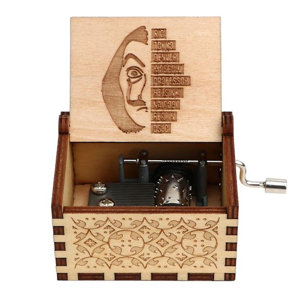 

antique wooden carved bella ciao musical box hand cranked music box boy gift birthday gift christmas gift casket decoration
