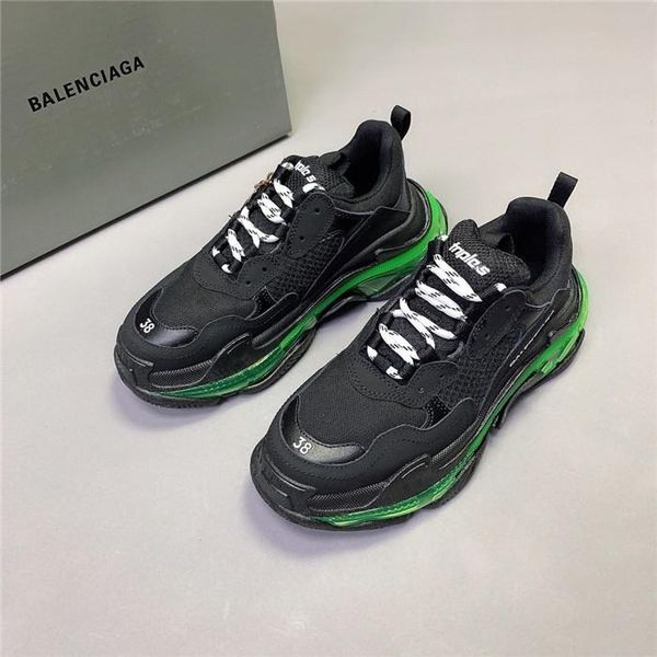 

fast delivery men's and women's casual sports shoes paris crystal air cushion men's shoes retro old shoes, Black