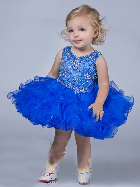 

luxury hand made beading jewel mini color accented ball gown christmas dress flower girl dress, White;blue