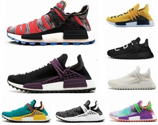 

2020 human race hu trail x pharrell williams mens running shoes solar pack afro holi blank canvas mens trainers women sports sneaker