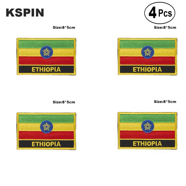 

эфиопия прямоугольная форма флаг iron на saw на заплат вышитые флаг патчи national для одежды diy, Gray