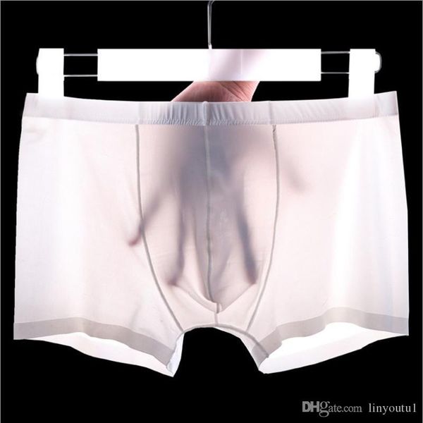

5 color men boxer shorts ice silk calzoncillos hombre slips ropa interior homme underwear men l xl xxl xxxl male underpant, Black;white