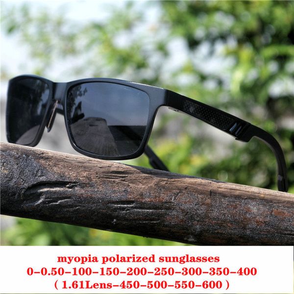 

diopter finished myopia polarized sunglasses men women nearsighted glasses fashion men's aluminum magnesium goggles fml, White;black
