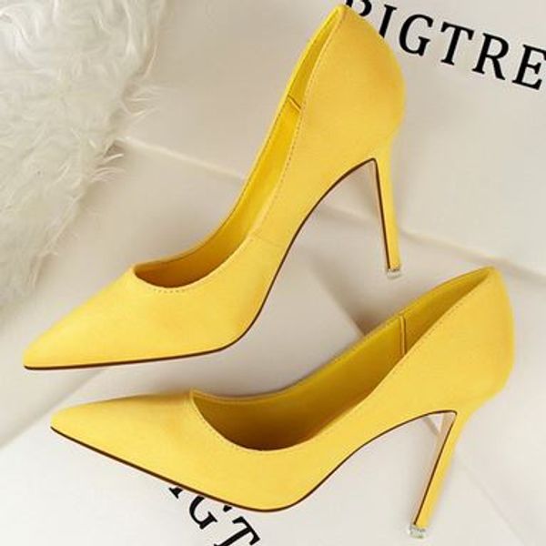 

yeeloca 2020 office shoes fashion pointed toe m002 women pumps flock shallow high heels women's we656, Black