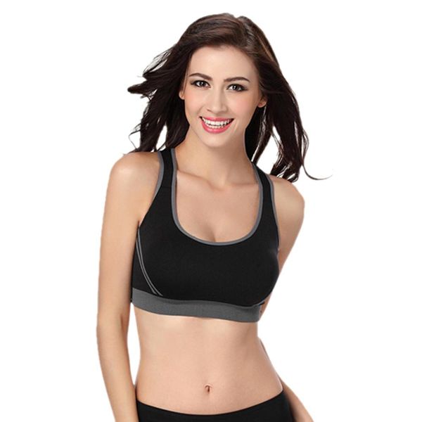 

women's sports bra stretch sports bra gathered without rims underwear, White;black