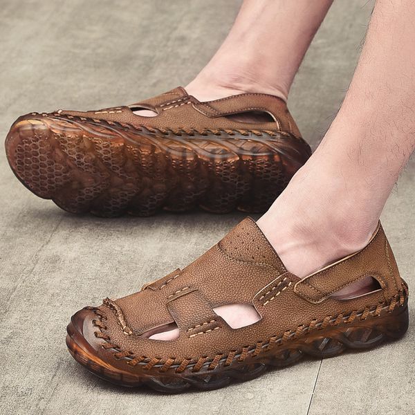 

outdoor beach men shoes comfortable lightweight mens summer shoes men flats breathable shoes big size 38-46 w5 t200420, Black