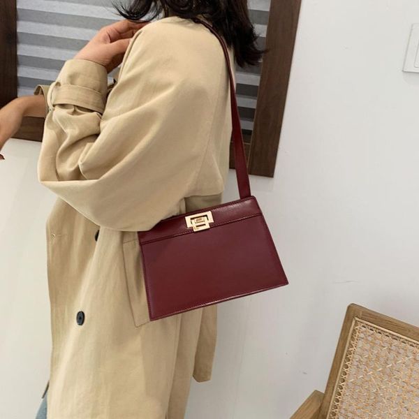 

2020 new women's crossbody bag korean fashion retro niche simple pu lady small square bag
