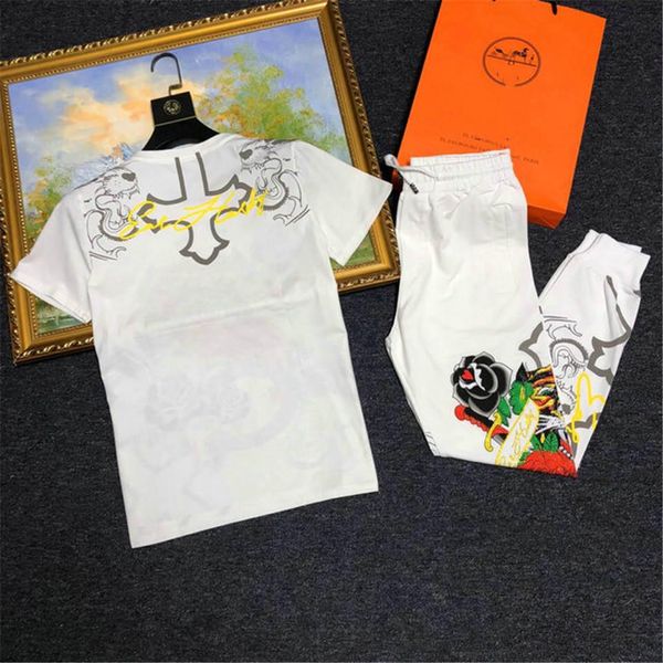 

мужские 2020 роскошь дизайнер mens tracksuits tracksuit sportwear короткими рукавами повседневные брюки medusa мужчин спортивный костюм мужч, Gray