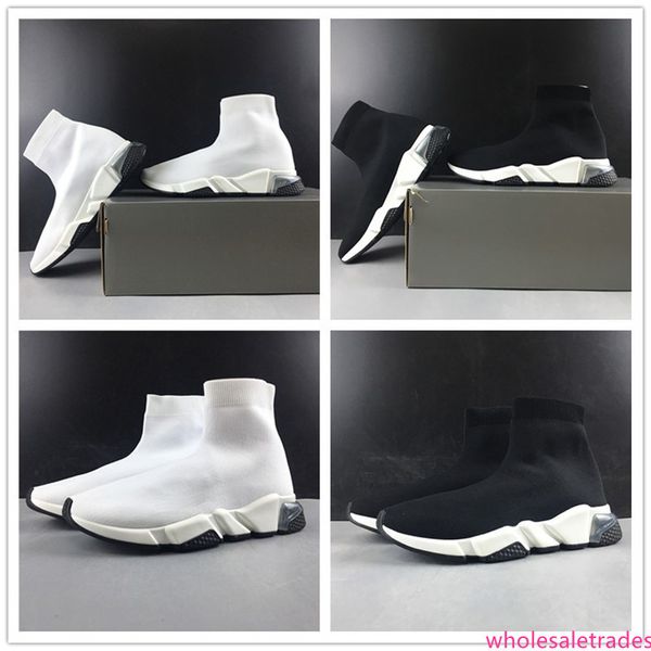 

париж тройной s 17fw носок обувь мода черный белый роскошные fly вязание дизайнер мужские женские спортивные повседневная обувь размер 5.5-1