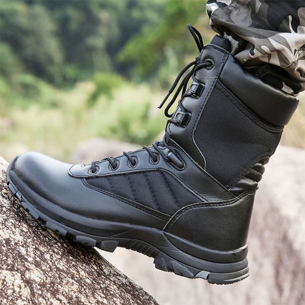 

men outdoor tactical boots waterproof breathable wear-resistant oxford non-slip shoe slow climbing training boots