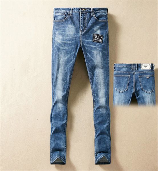

2020 fashion designer good quality mens distressed ripped overalls slim fit motorcycle biker denim for men hip hop mens true religions jeans, Blue