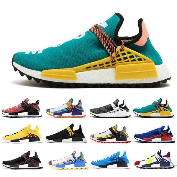 

wholesale human race trail shoes men women nmdspharrell williams yellow noble ink core black red white casual shoes sneakers