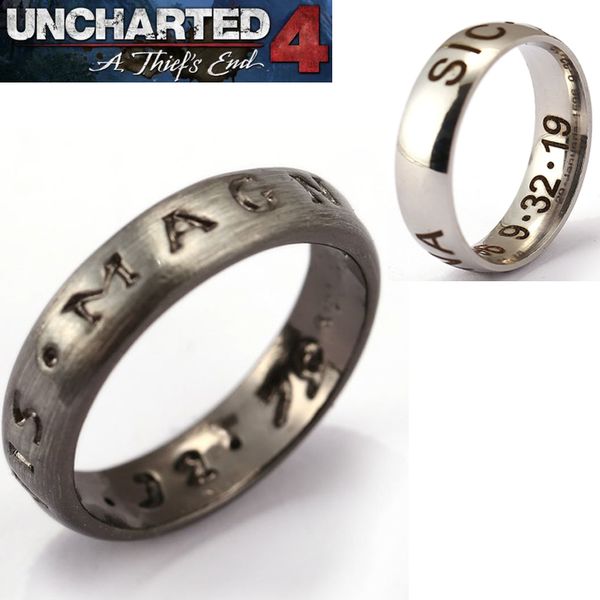 

new game uncharted 4:a thief's end drake alloy ring cosplay accessories metal pendant fashion man's jewelry 6k28, Golden;silver