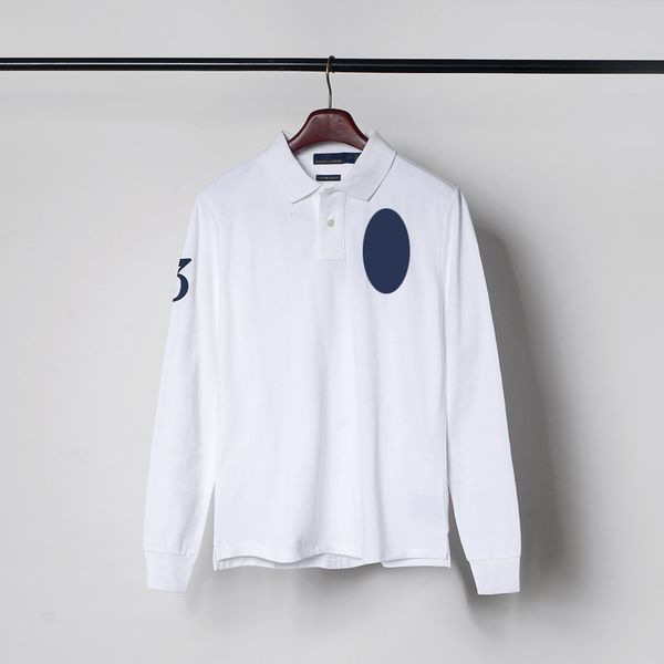 

ralph mens shirt american brand mens designer polo shirt luxury big badge fabric shirt casual warm polo pullover, White;black
