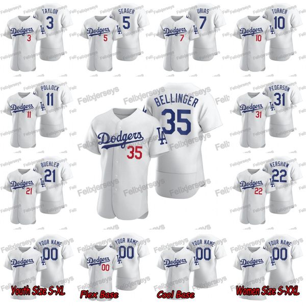 

2020 крис тейлор 35 коди беллинджера уокер бюлер кента маэда макс манси a.j. поллок джастин тернер хулио уриас кори сигер джерси, Blue;black