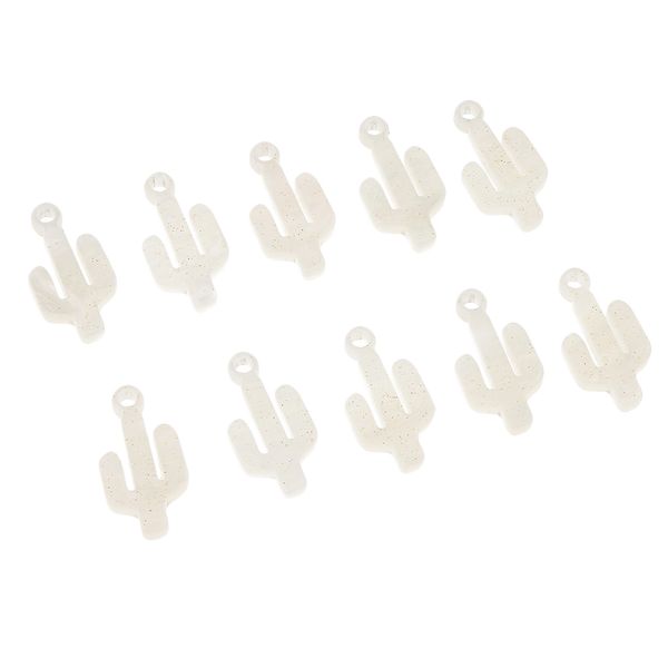 

white color acrylic cactus pendant for jewelry making diy beads craft 10pcs, Silver