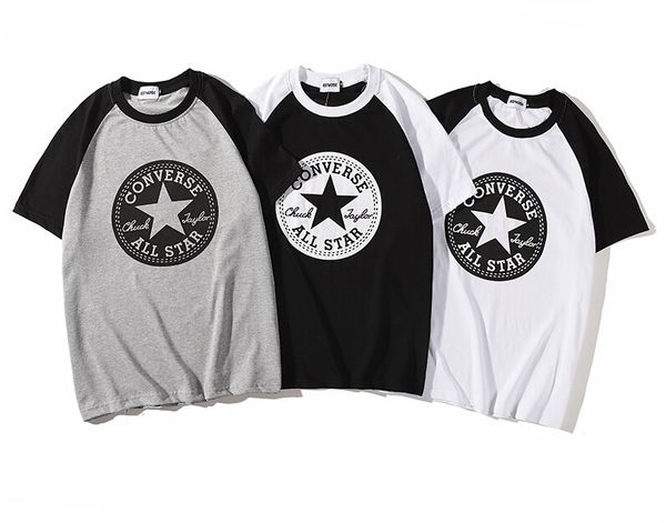 

summer men letter printed tshirts brand casual tees short sleeved street hip hop, White;black