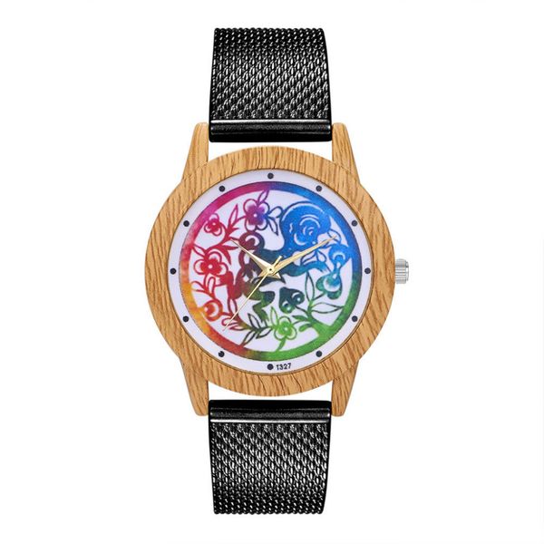 

luxury dress gift clock watch women's casual personality printed dial design quartz ladies watch analog quartz wrist 2019, Slivery;brown