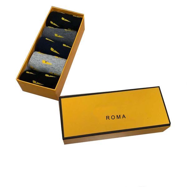 

Roma Style 100 Cotton Mens Socks Fashion New Man Long Sports Sock Casual Business Knitted Warm Adult Sweat Socks Gift Socks With Box, Black